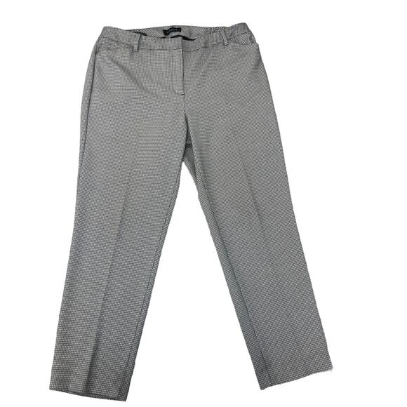 Talbots High Waist Tailored Ankle Pant Black White Geometric Pattern Womens 14 - Picture 1 of 10